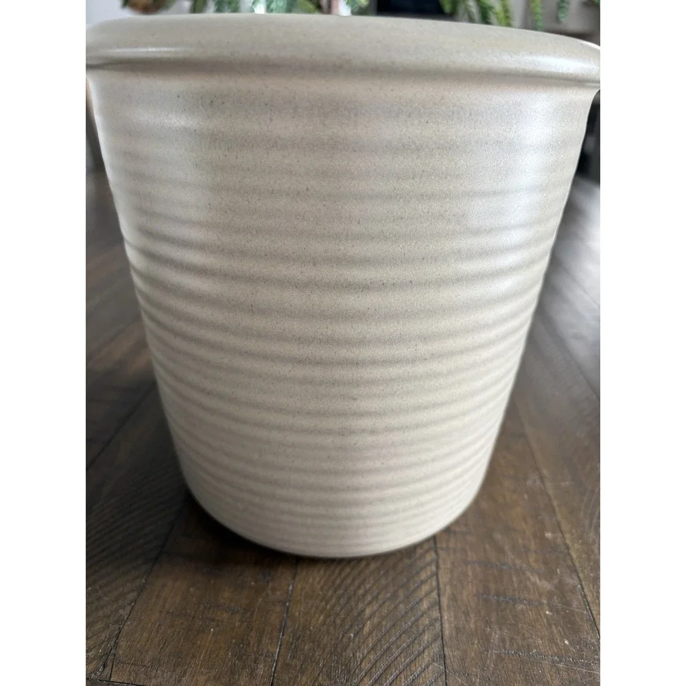 Threshold Crock 64 Oz Large Ceramic Canister Food Storage Utensils Neutral Cream